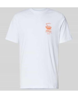 Edwin T-Shirt mit Label-Print Modell 'RAMEN PALACE' - Weiß