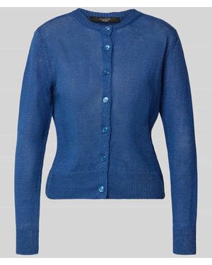 Weekend by Maxmara Regular Fit Strickjacke aus reinem Leinen Modell 'BADIA' - Blau
