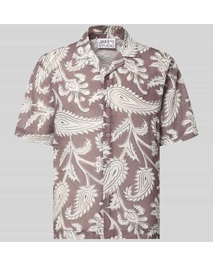 JAKE*S STUDIO MEN Regular Fit Freizeithemd mit Reverskragen - Rot