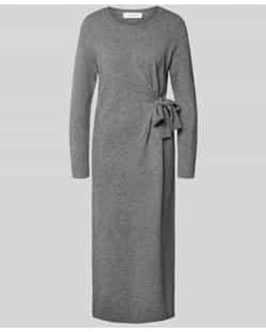 Comma, Relaxed Fit Jurk Van Wolmix - Grijs