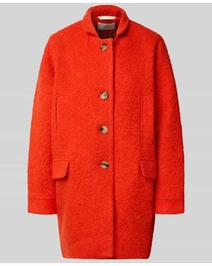 Lanius Kurzmantel aus Schurwolle mit Stehkragen - Rot