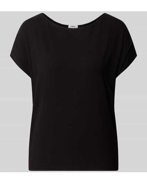 S.oliver T-Shirt mit überschnittener Schulter - Schwarz
