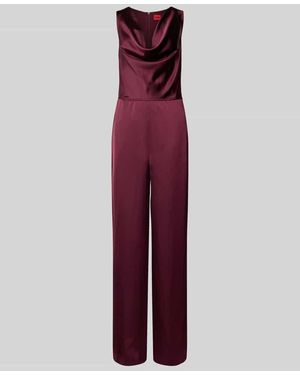HUGO Taillierter Jumpsuit aus Satin Modell 'KIMARI-1' - Lila