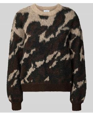 Vila Regular Fit Strickpullover mit Woll-Anteil Modell 'VILOMA' - Schwarz