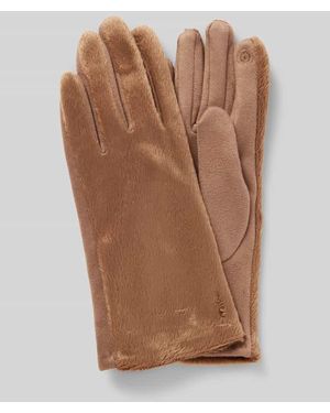 eem Handschuhe Mit Kunstfellbesatz - Braun