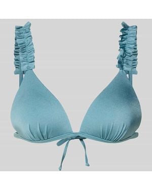 Lascana Bikini-Oberteil mit Rüschenbesatz Modell 'Liora' - Blau