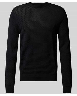 Antony Morato Slim Fit Pullover aus Viskose-Mix mit Strukturmuster - Schwarz