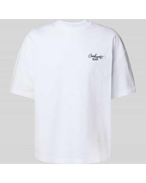 Carhartt T-Shirt mit geripptem Rundhalsausschnitt - Weiß