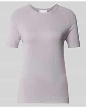 Jake*s Gebreide Pullover Met Ribboorden - Paars