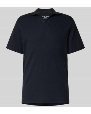 Blend Slim Fit Poloshirt mit Strukturmuster - Blau