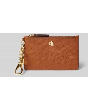 Ralph Lauren Kartenetui aus Rindsleder mit Schlüsselring und Karabiner - Braun
