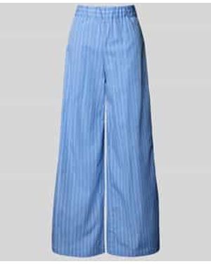 MAX&Co. Wide Leg Stoffen Broek Met Steekzakken - Blauw