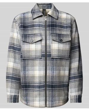 Tom Tailor Regular Fit Hemdjacke Mit Teddyfell-Futter Und Aufgesetzten Brusttaschen - Grau