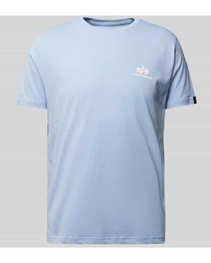 Alpha Industries T-Shirt Mit Label-Print Modell 'Basic' - Blau