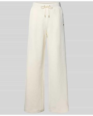 Guess Wide Leg Stoffhose mit Strukturmuster Modell 'PEONY' - Weiß