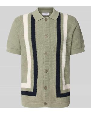 Lindbergh Cardigan mit Kentkragen und Knopfleiste - Grün