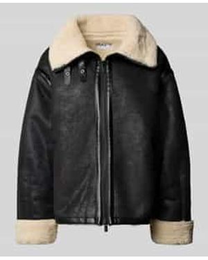 Jake*s Teddy- & Faux Fur Jassen - Zwart