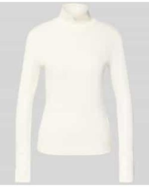 Marc Cain Shirt Met Lange Mouwen En Opstaande Kraag - Wit