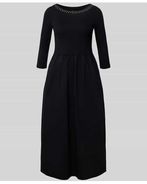 Zero Midikleid mit Rundhalsausschnitt - Schwarz