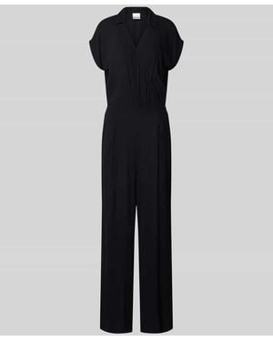 Ichi Jumpsuit aus Viskose mit V-Ausschnitt Modell 'MARRAKECH' - Blau