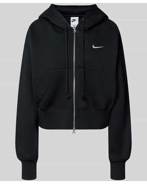 Nike Regular Fit Sweatjacke aus Baumwoll-Mix - Schwarz
