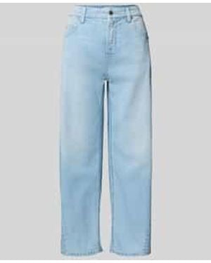 Cambio Baggy Fit Jeans Met Verkort Model - Blauw