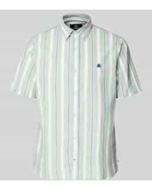 Lerros Slim Fit Vrijetijdsoverhemd Met Gestikt Logo - Blauw