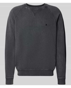 Replay Regular Fit Sweatshirt aus reiner Baumwolle Modell 'Plush' - Grau