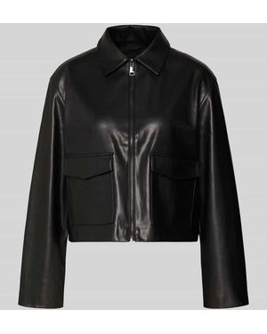 Opus Jacke in Leder-Optik Modell 'Josmica' - Schwarz