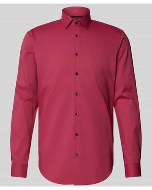 Jake*s Slim Fit Business-Hemd Mit Kentkragen - Rot