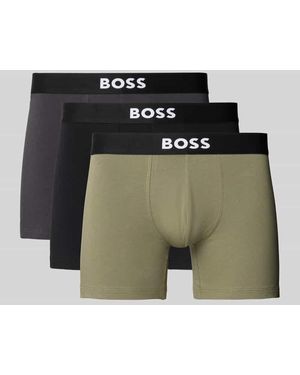 BOSS Regular Fit Trunks aus Baumwoll-Elasthan-Mix im 3er-Pack - Grün