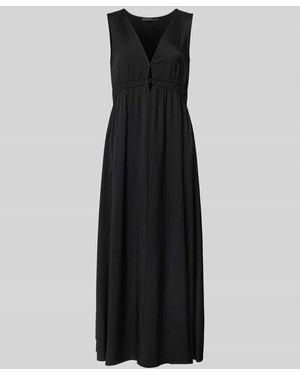 Comma, Midikleid Aus Viskose-Mix Mit Cut Out - Schwarz
