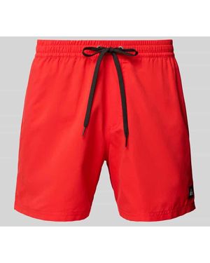 Quiksilver Badehose mit Label-Detail und elastischem Bund - Rot