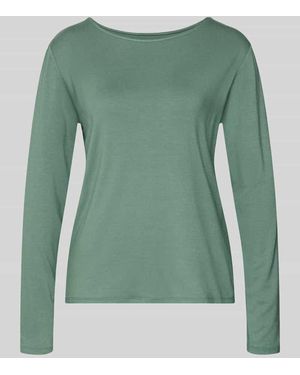 Fynch-Hatton Relaxed Fit Longsleeve aus Viskose-Mix mit U-Boot-Ausschnitt - Grün