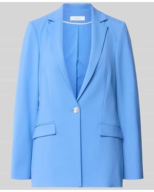 Comma, Regular Fit Blazer aus Viskose-Mix mit Pattentaschen - Blau