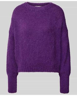 Lolly's Laundry Oversized Strickpullover mit Rundhalsausschnitt Modell 'Isolde' - Lila