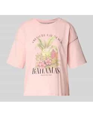 ONLY Boxy Fit T-Shirt Van Puur Katoen Model 'Lucy' - Roze