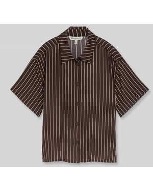 Tom Tailor Boxy Fit Freizeithemd aus reiner Viskose - Braun