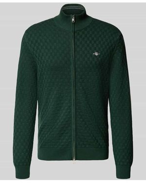 GANT Strickjacke mit Strukturmuster - Grün