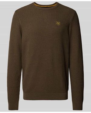 PME LEGEND Strickpullover mit gerippten Abschlüssen - Grün