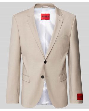 HUGO 2-Knopf-Sakko mit Label-Patch - Natur