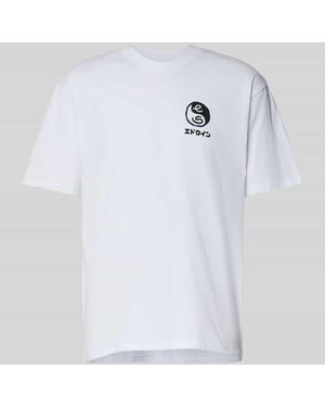 Edwin T-Shirt mit Motiv-Print Modell 'HIGH BEAR' - Weiß