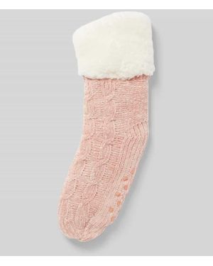 Capelli New York Socken mit Zopfmuster - Weiß
