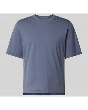 Officine Generale Regular Fit T-Shirt aus reiner Baumwolle - Blau