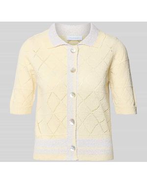 Rich & Royal Regular Fit Cardigan in Strick-Optik - Natur