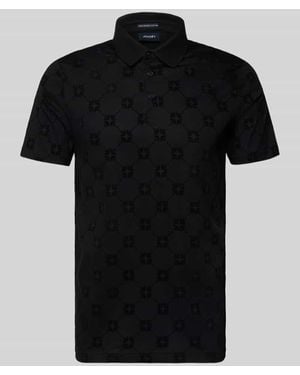 Joop! Slim Fit Poloshirt mit kurzer Knopfleiste Modell 'Bartholo' - Schwarz