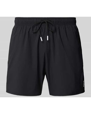 BOSS Badeshorts mit Mesh-Einsatz - Schwarz