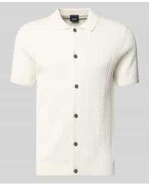 Joop! Gebreid Shirt Met Polokraag Model 'Tristao' - Naturel