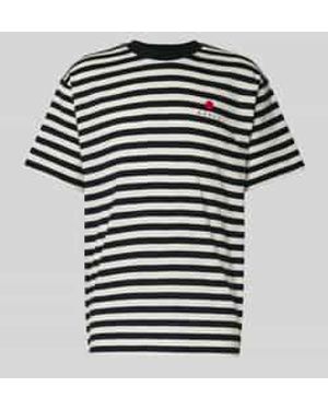Edwin T-Shirt Met Stitchingdetail, Model 'Basic Stripe' - Zwart