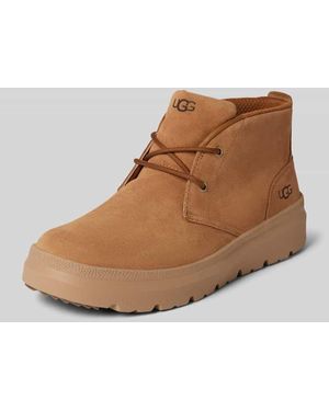 UGG Lederboots Mit Label-Print Modell 'Burleigh' - Braun